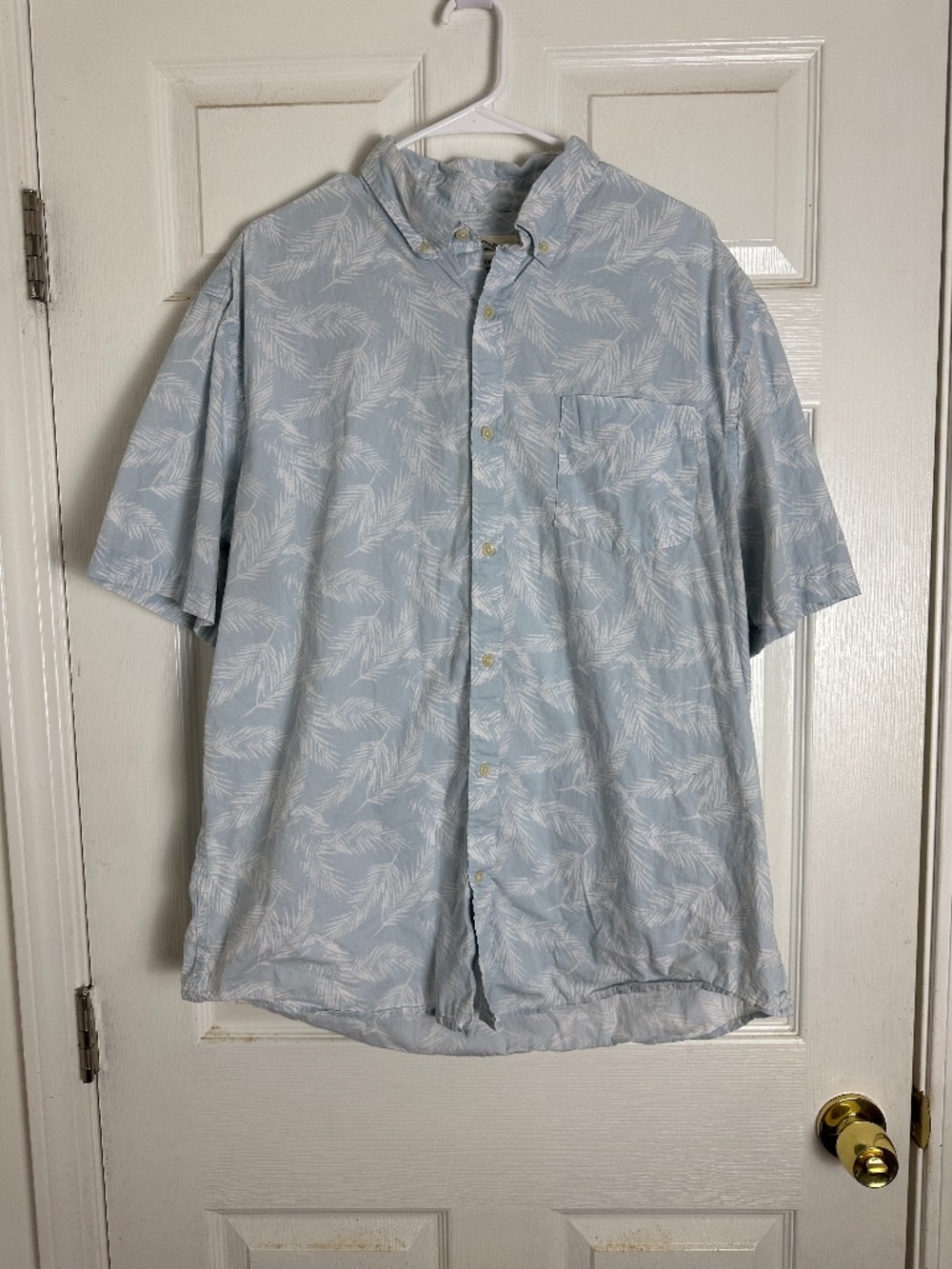 St John's Bay Summer Tropical Vacation Coastal Blue Button Down Shirt Men XL